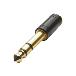 Adapter HICON JS6JS3-MF-SW mini-jack 3,5 mm żeńskie / jack męskie 6,3 mm stereo proste, czarne