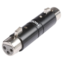 HICON X3X3-FF Adapter XLR 3-biegunowy żeński prosty, czarny