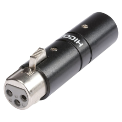 HICON X3X3-FM Adapter XLR 3-stykowy męski/XLR 3-stykowy żeński prosty, czarny