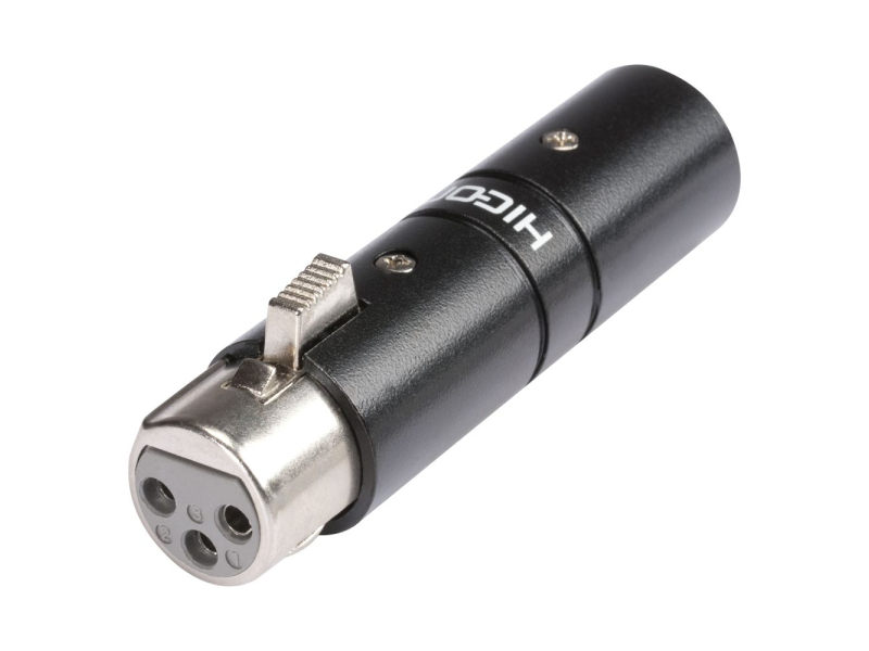 HICON X3X3-FM Adapter XLR 3-stykowy męski/XLR 3-stykowy żeński prosty, czarny