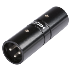 HICON X3X3-MM Adapter XLR 3-biegunowy męski prosty, czarny