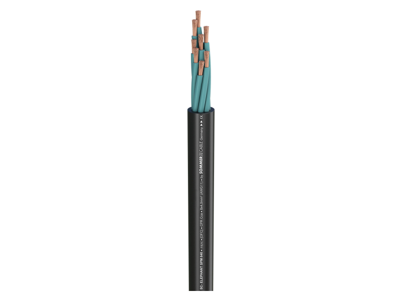 SOMMER CABLE ELEPHANT SPM840 CPR Przewód głosnikowy 8 x 4 mm2  PVC 18,50 mm czarny FRNC