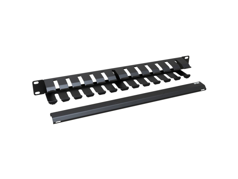 Zpas Organizer kabli grzebieniowy 1U | gł. 71 mm | 12 otworów  - metalowy T-SO-900-613