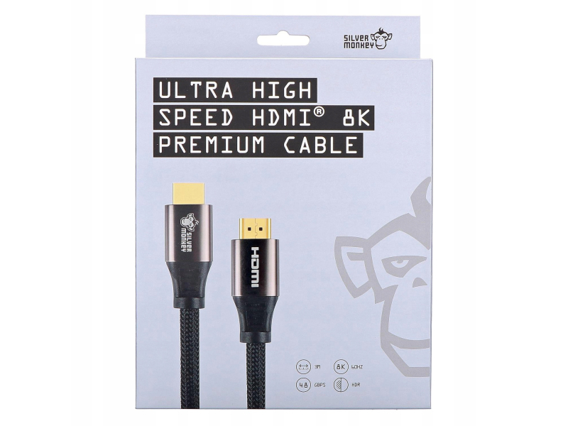 Silver Monkey Kabel HDMI 2.1 w oplocie 2m