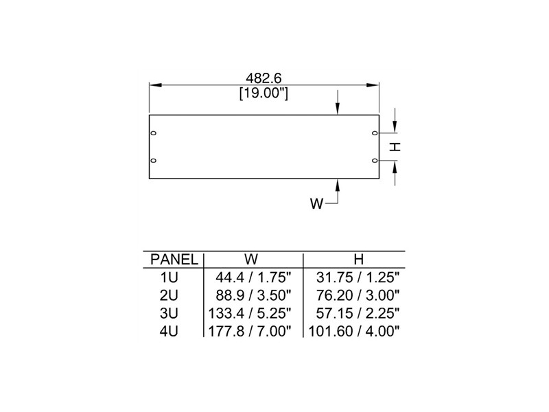 PENN ELCOM R1268/1U panel rack / blank zaślepiający pełny 1U-326